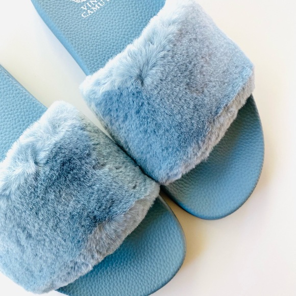 Vince Camuto | Shoes | Vince Camuto Fuzzy Slides | Poshmark
